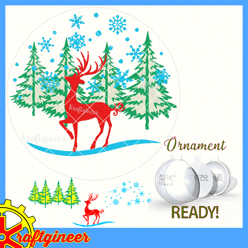 Ornament Deer Scene
