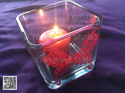 Paisley Awareness Butterfly Candle
